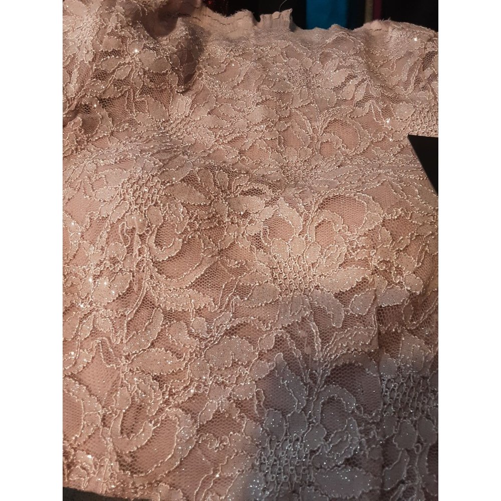 City Studio Lace Glitter Crop Form Fitting Top Only Juniors  Size 0 - Picture 5 of 10